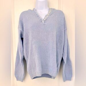 Vintage rare m Mister Noah baby blue sweater oversized coastal core knit